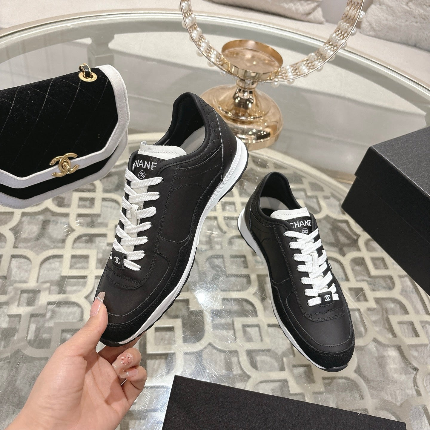 CC 25C Traines Black Calfskin & Suede 213313