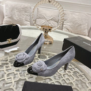 CC 26s High Heels Pump 85 Gray Black Suede 627012