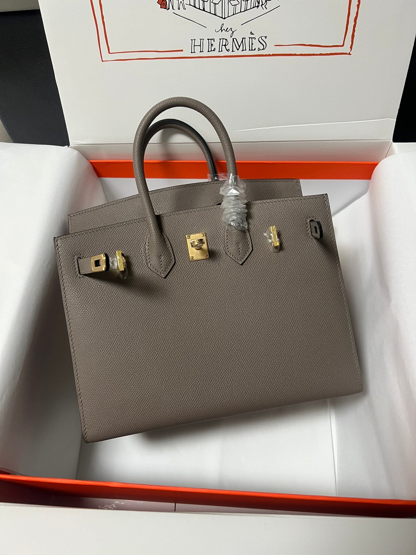HM BIRKIN SELLIER ETAIN EPSOM LEATHER GOLD HARDWARE