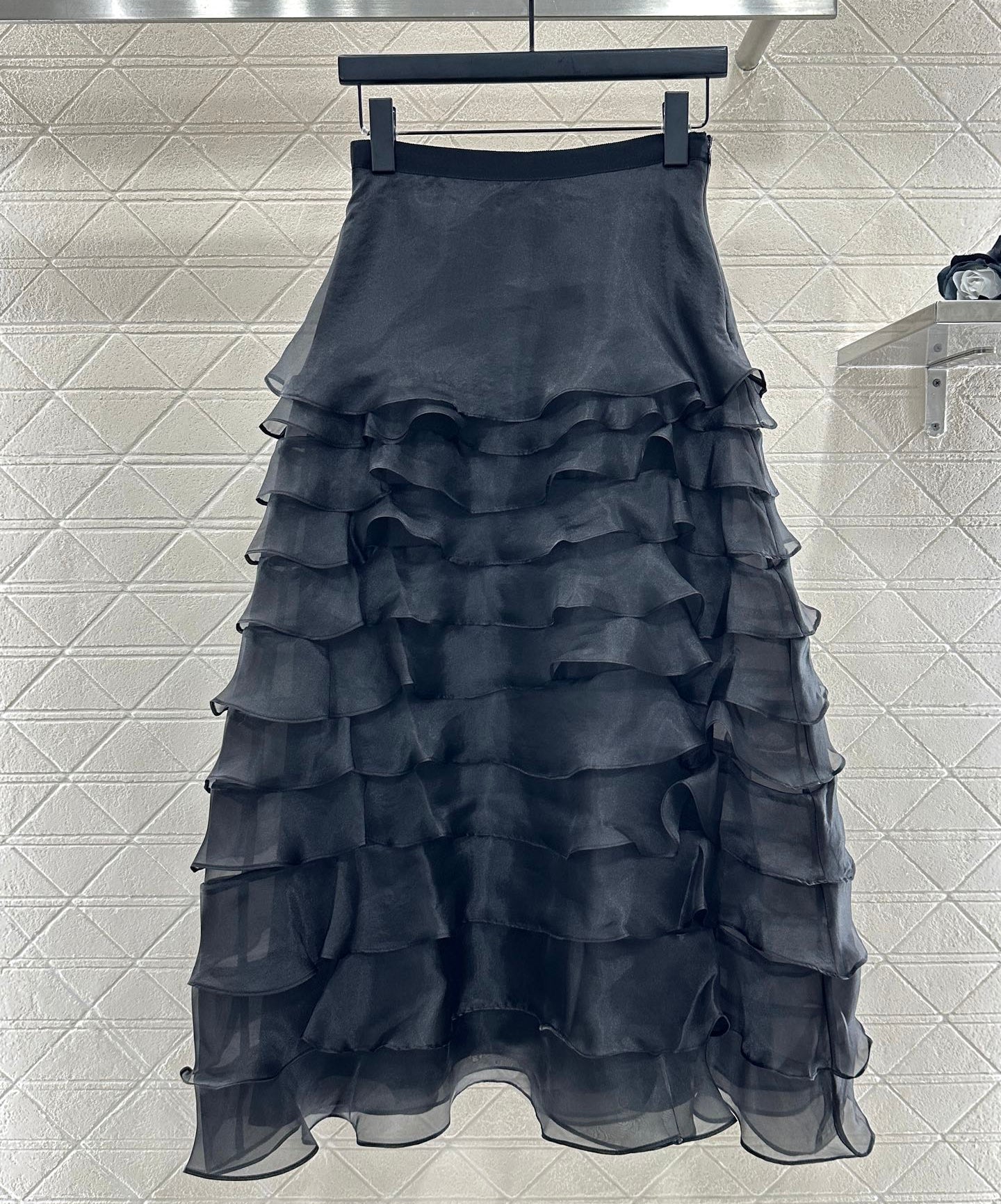 Dior 2025 High-waisted Tulle Skirt Black Polyester 321318