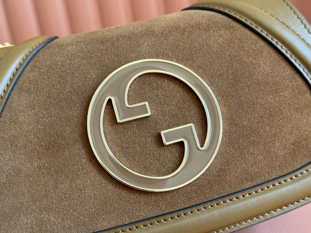 Gucci Blondie Small Shoulder Bag 26 Brown Suede Calfskin 272178