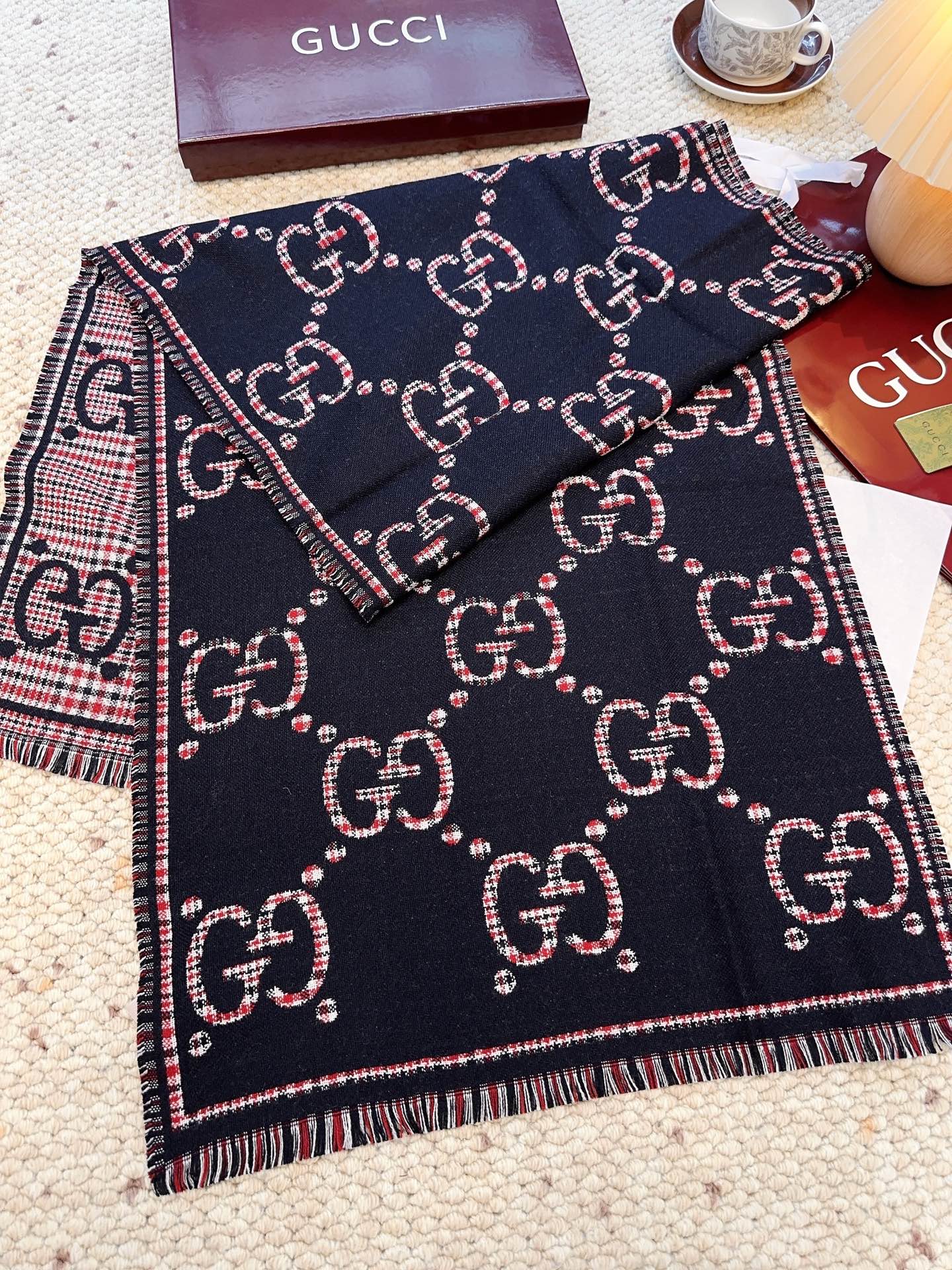 GG classic 180CM Navy Blue Red Wool 287940
