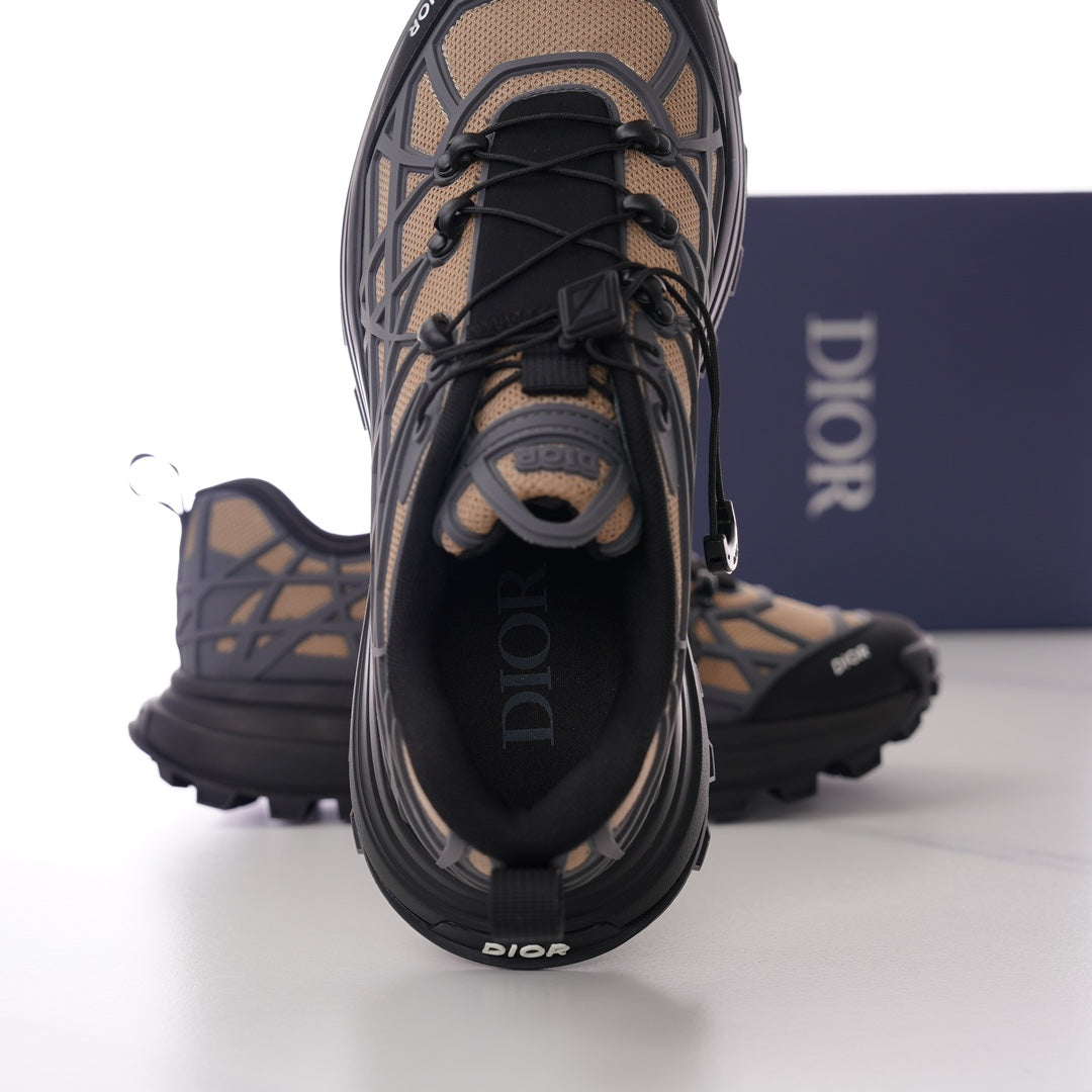 CD B31 SNEAKER BLACK AND BROWN MESH FABRIC