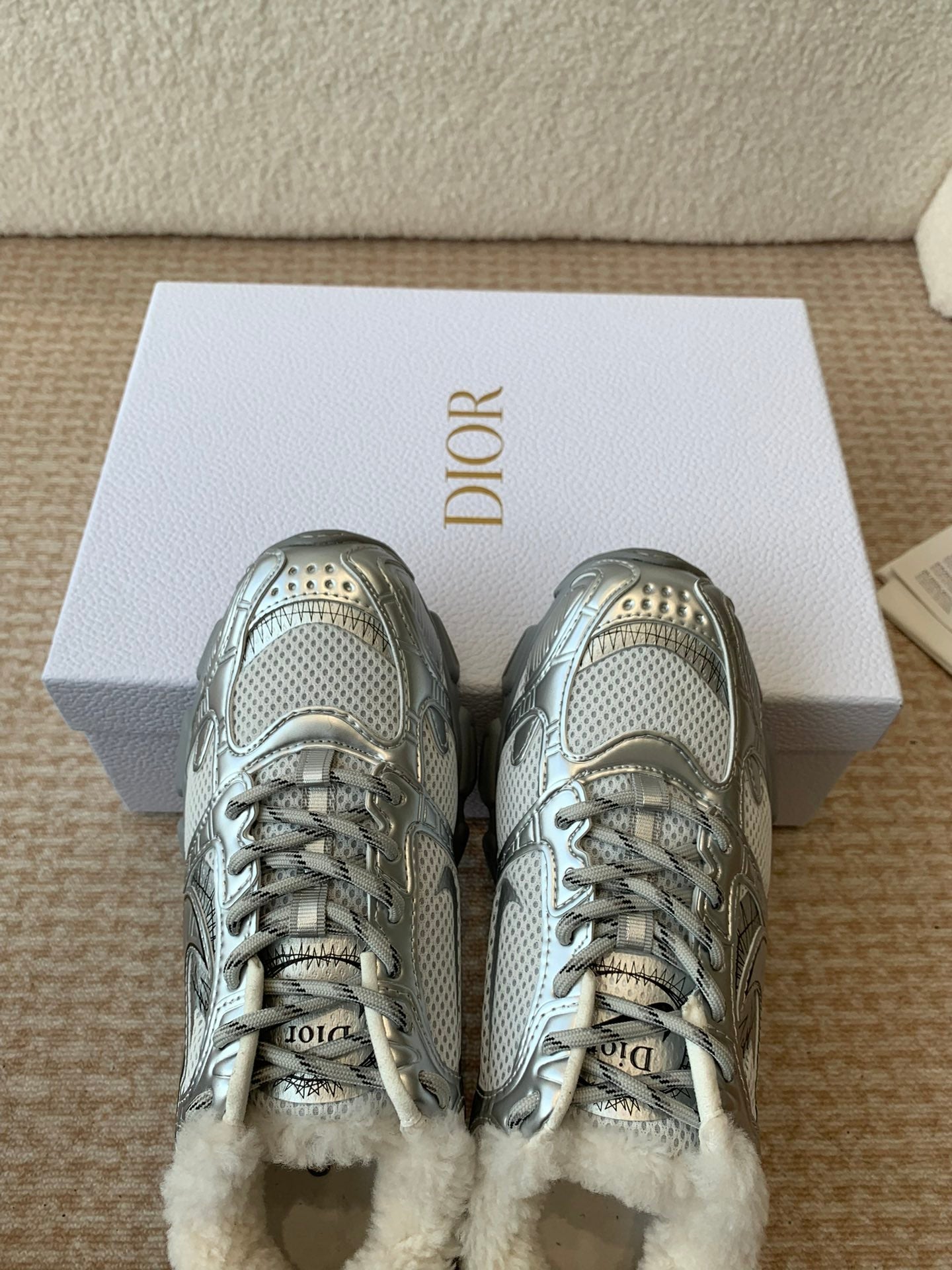 CD Chrono Sneaker In Silver Mix White Mesh Fabric 998712