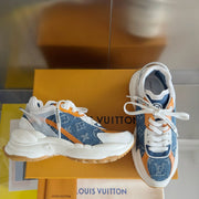 LV Run 55 Sneaker 55mm Light Blue Mix Orange Monogram Jacquard Fabric