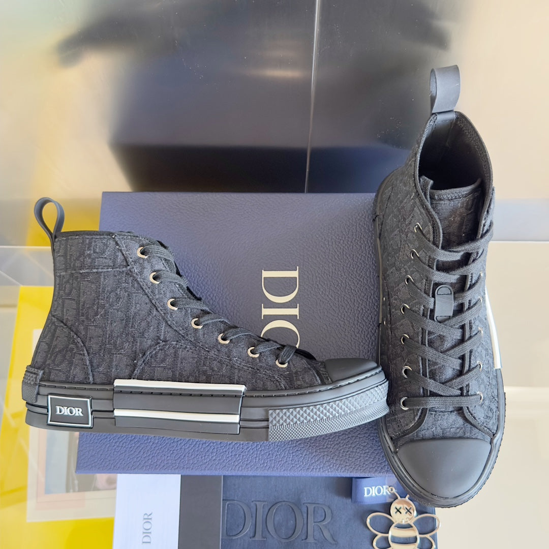 CD B23 High-Top Sneaker 35mm Black Oblique Jacquard Fabric