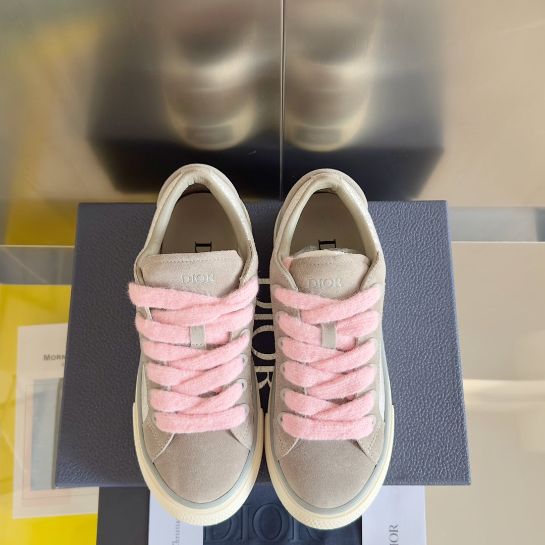 CD B33 Sneaker 40mm Grey Light Brown Monogram Suede