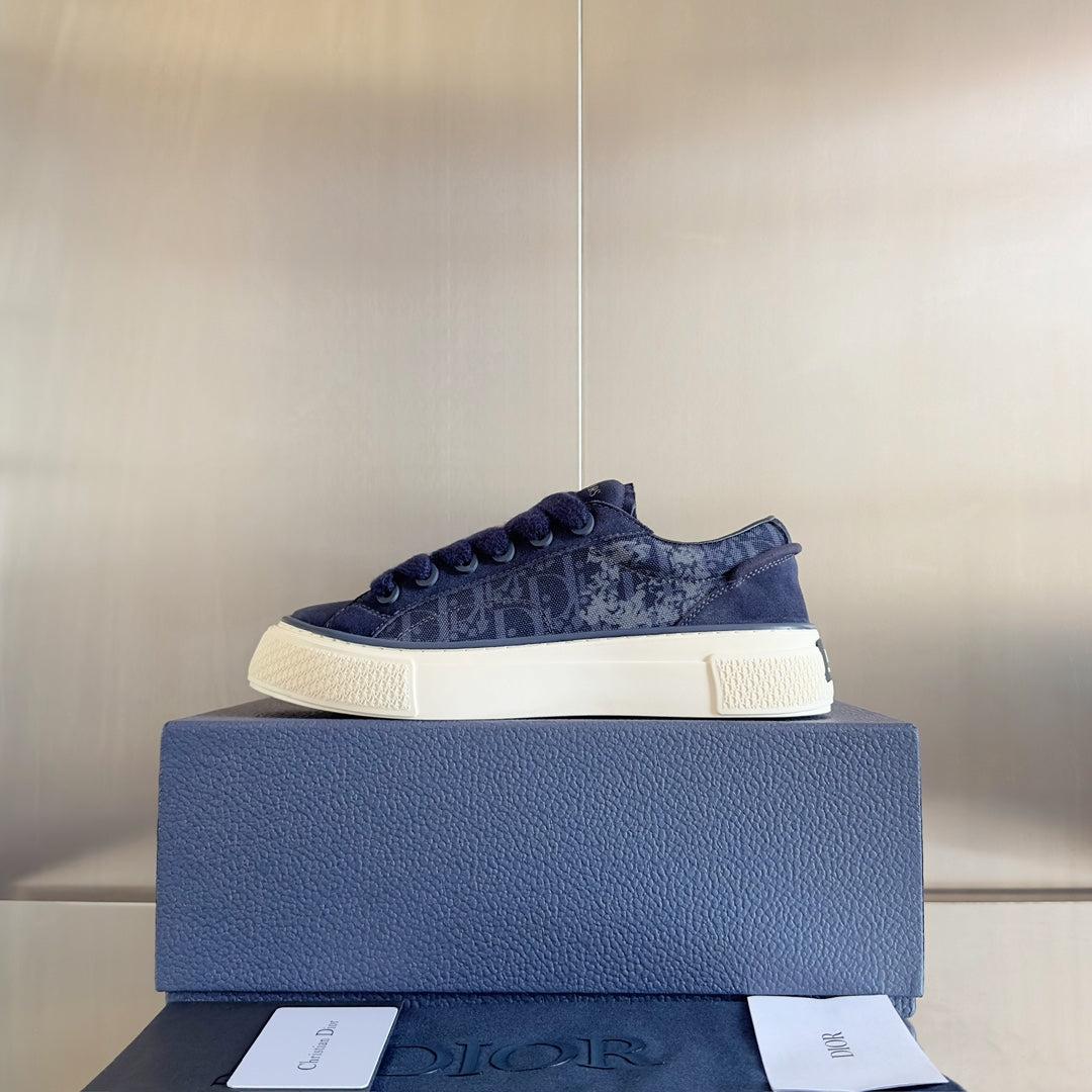 CD B33 Sneaker 40mm Charcoal Blue Monogram Suede
