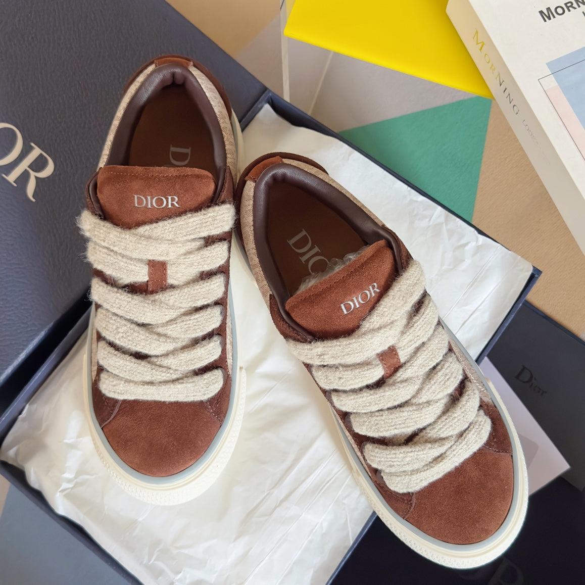 CD B33 Sneaker 40mm Dark Brown Mix Light Brown Monogram Suede