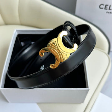 MEDIUM TRIOMPHE BELT 25MM LEATHER GOLD HARDWARE