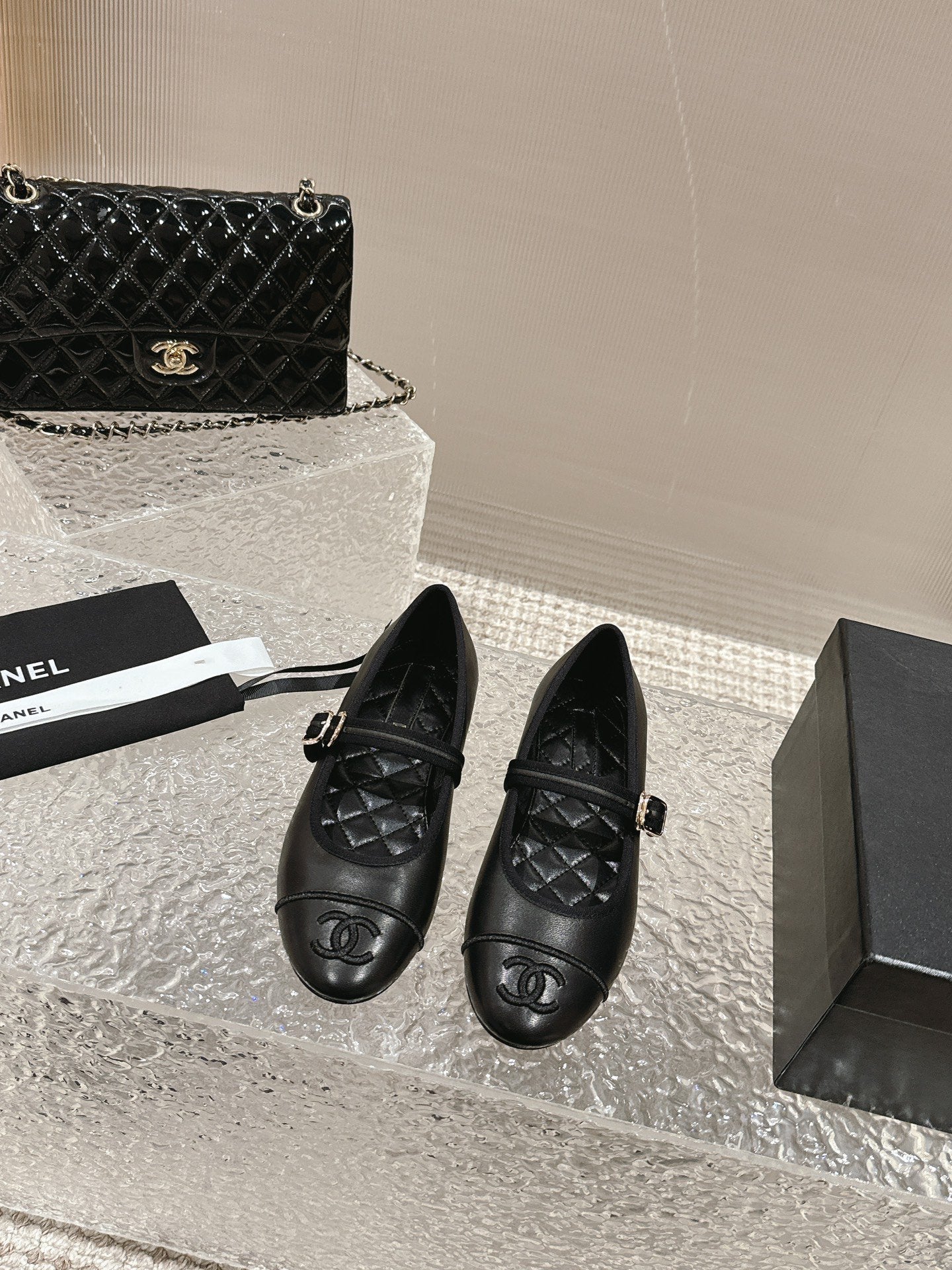 mary janes black lambskin