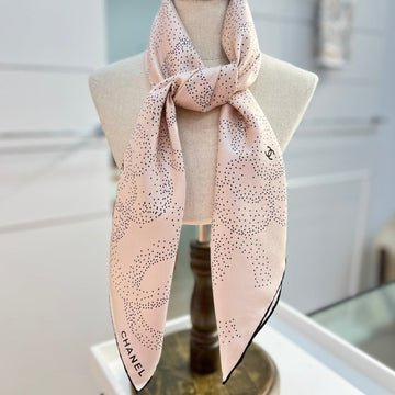 CC Square Scarf 90 CM In Light Pink Camellia Polka Dot Silk 288737