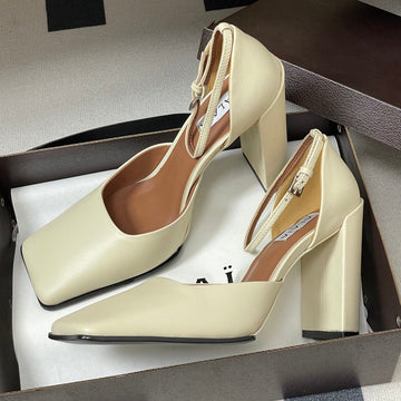 Alaia 2026 Block Heel Sandals 100mm Calfskin 777396