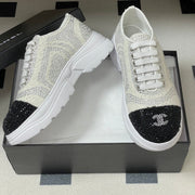 CC 26 Platform Sneaker White Sequin-embellished Leather 593346
