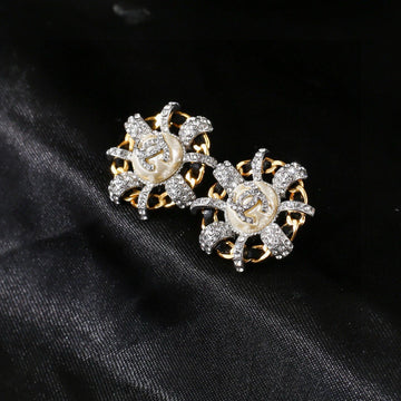CC Mini Stud Sliver Gold Black Diamond Earring