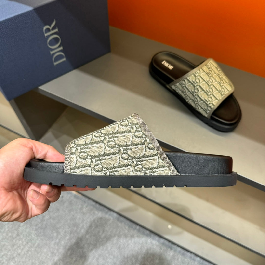 CD VELCRO STRAP SLIPPER MOSS JACQUARD