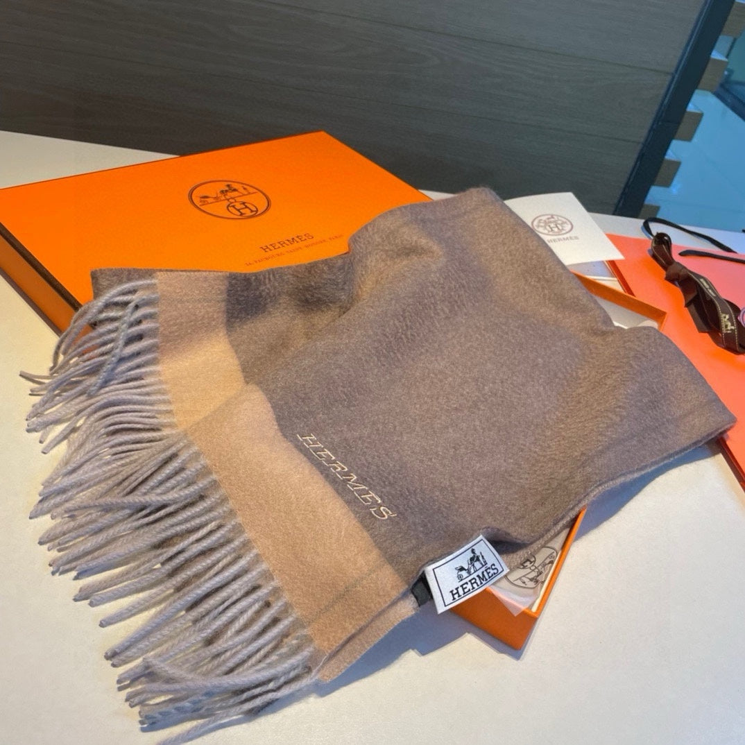 Scarf 180 CM In Brown Mix Beige Cashmere  398203