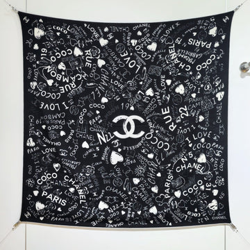 CC 25 Scarf 140CM Black White Cashmere 293081
