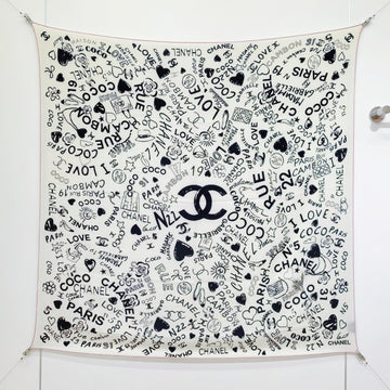 CC 25 Scarf 140CM White Black Colorful Cashmere 293079