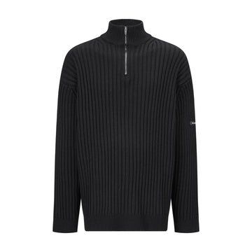 Balenciaga 25 Zipper Sweater Black Wool 0010