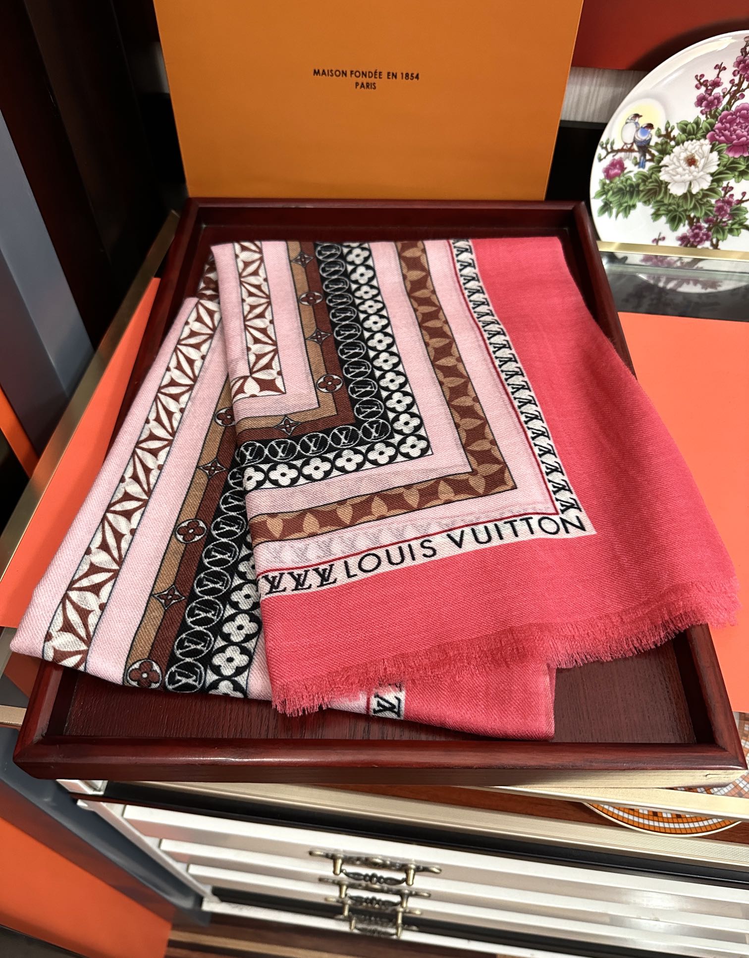 SCARF 200 CM IN COLORFUL CASHMERE 394890