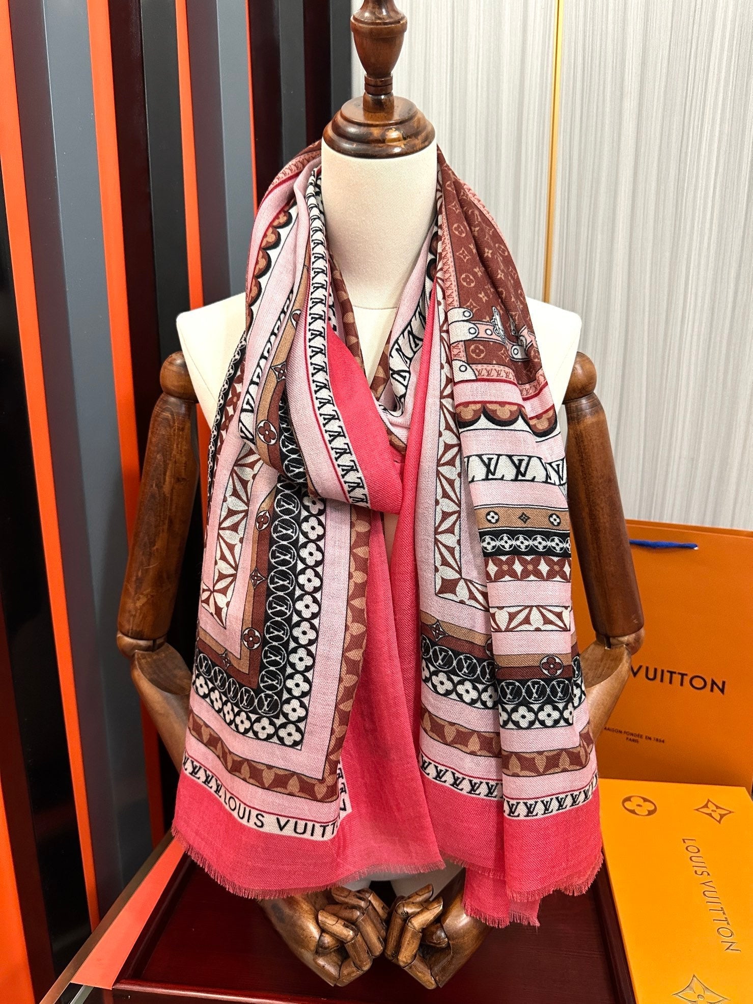 SCARF 200 CM IN COLORFUL CASHMERE 394890
