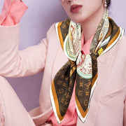 SQUARE SILK SCARF MALLES MERVEILLEUSES 90 CM BROWN 399995