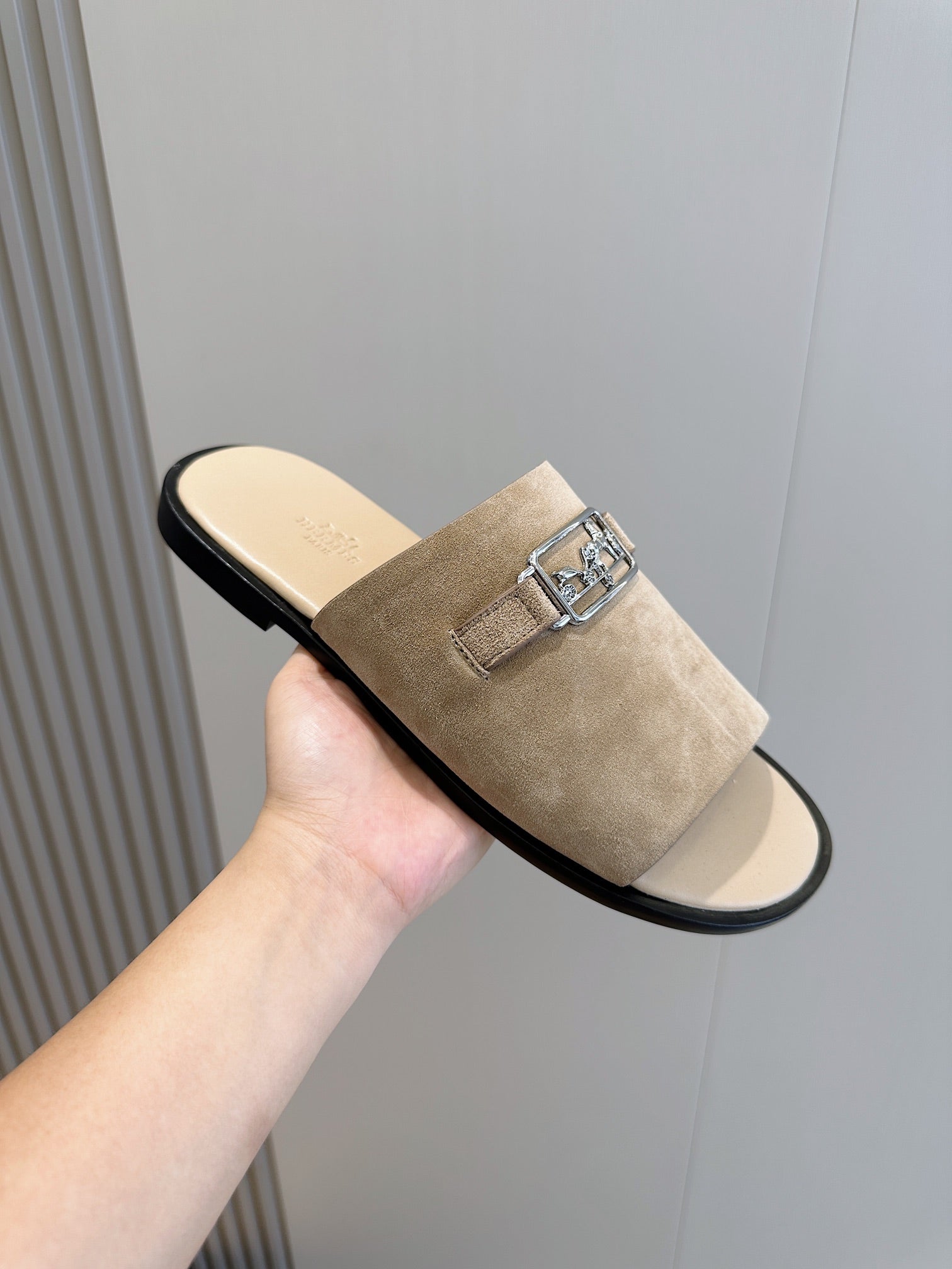 HM Men's Tenor Slide Green Suede 547657