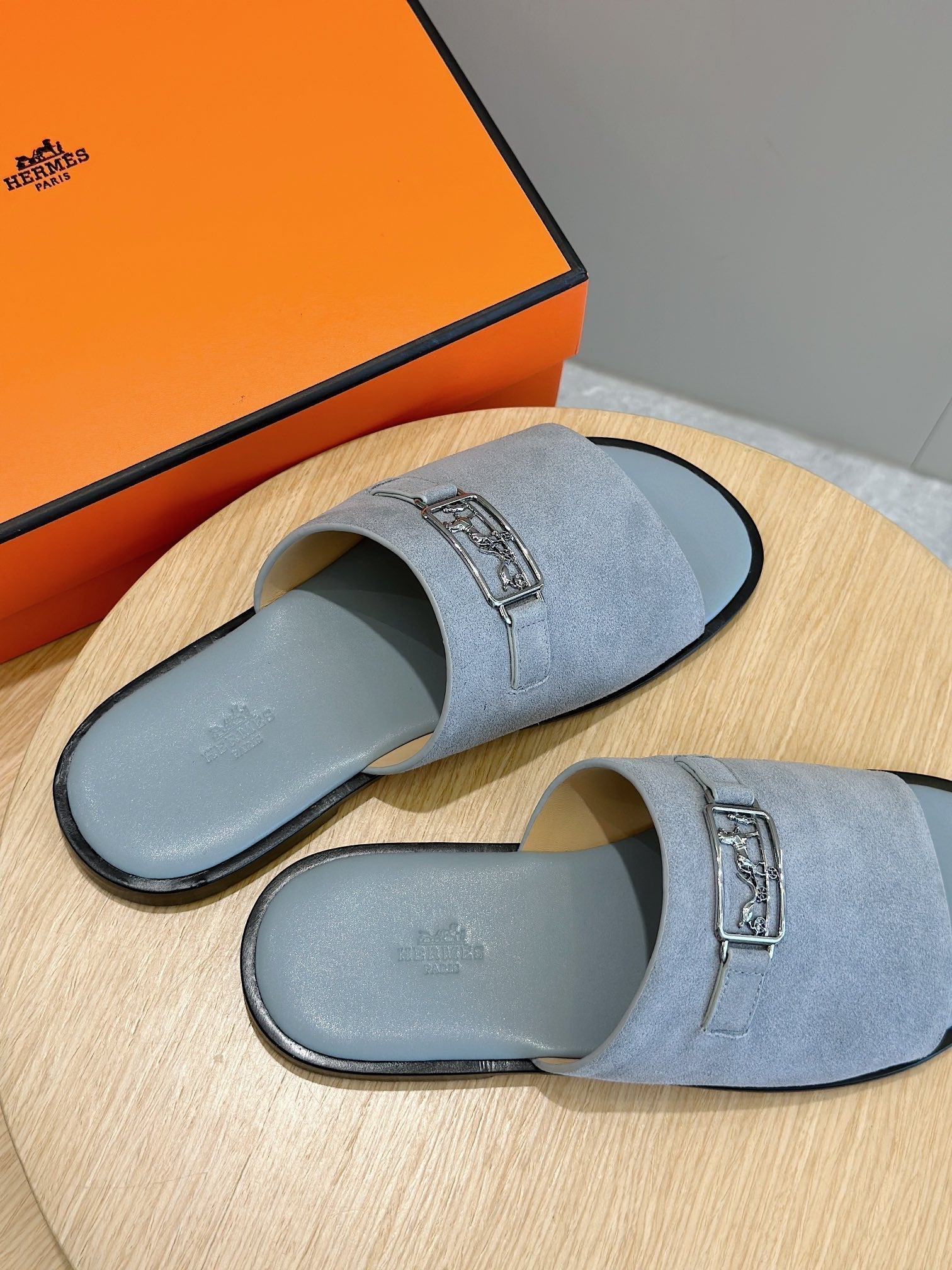HM Men's Tenor Slide Blue Suede 547658