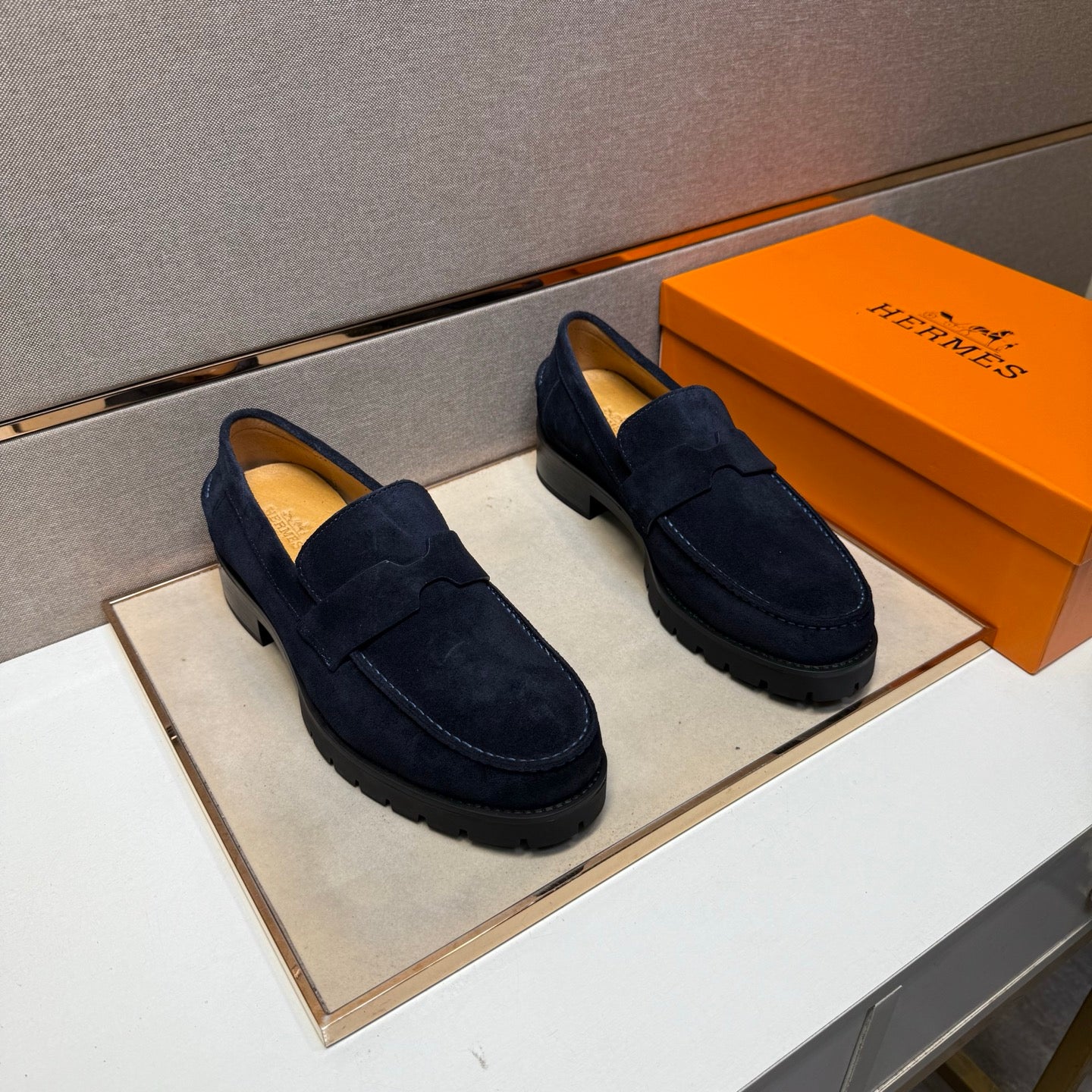 HM Men's 25 Klement Loafer Navy Blue Suede 701603