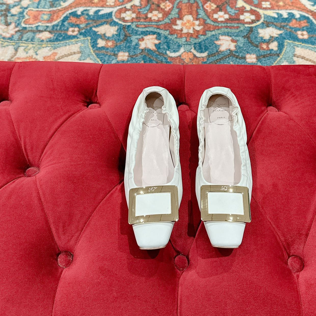 Viv Ballet Flats White Imported Lambskin 247130