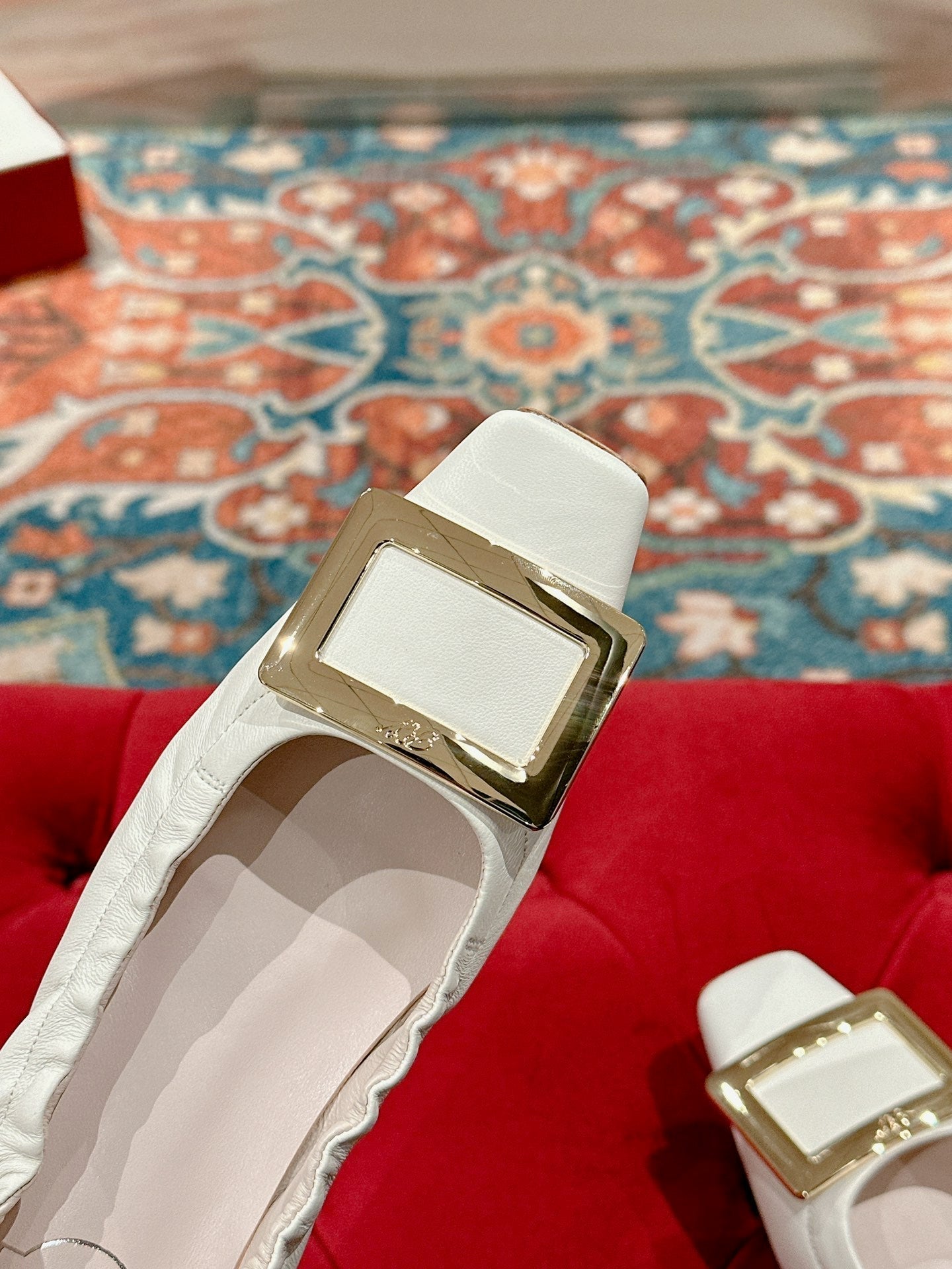 Viv Ballet Flats White Imported Lambskin 247130