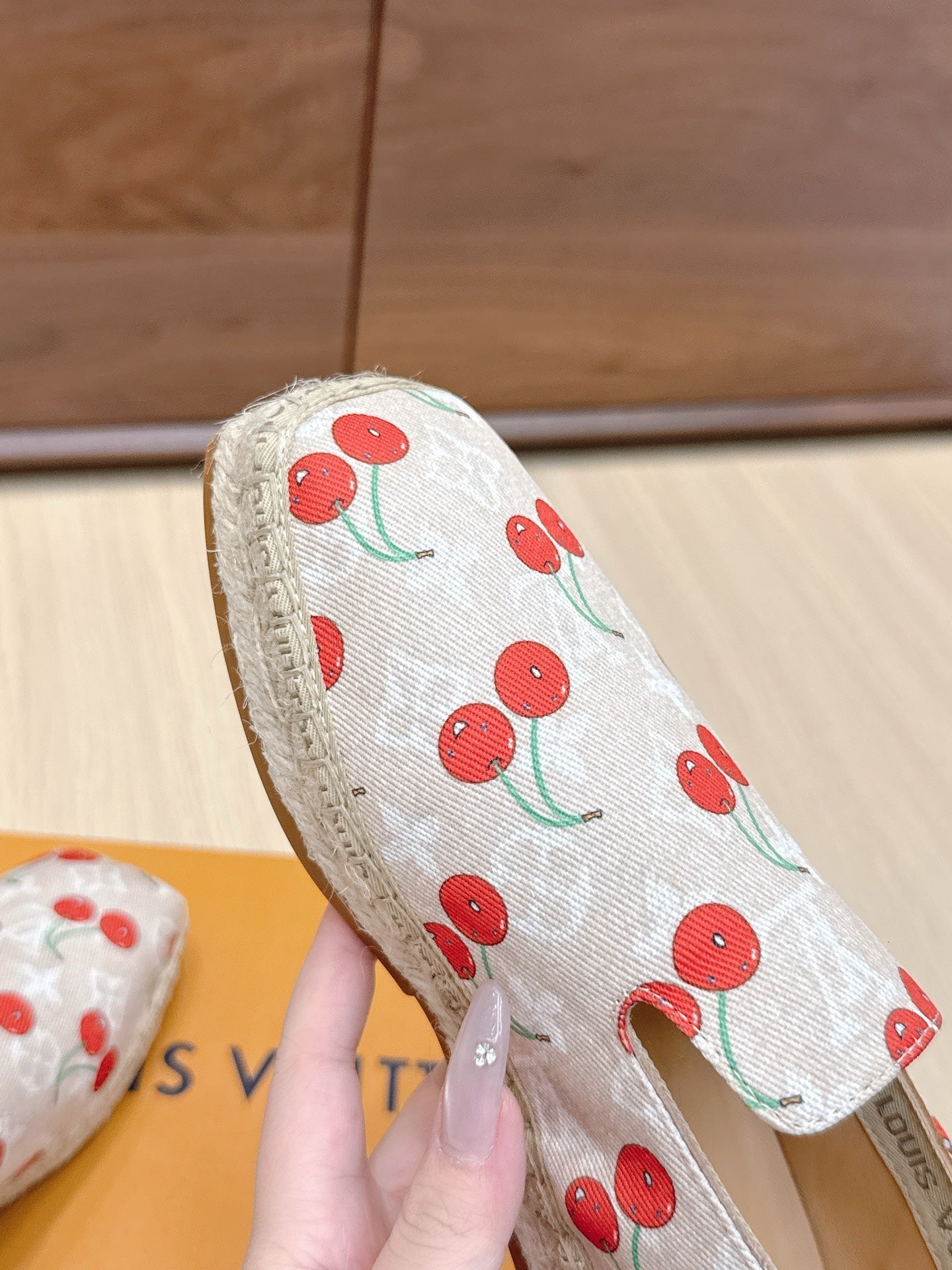 LV 26ss Loafers Ivory Red Monogram Denim 656960