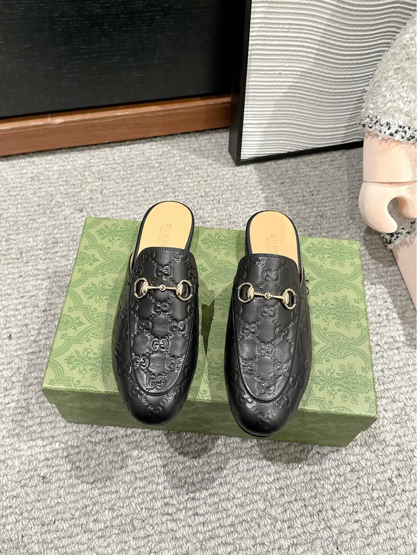 Horsebit Mule Black GG Leather