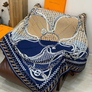 LV X TM Scarf 135CM Blue Beige Cashmere 293198