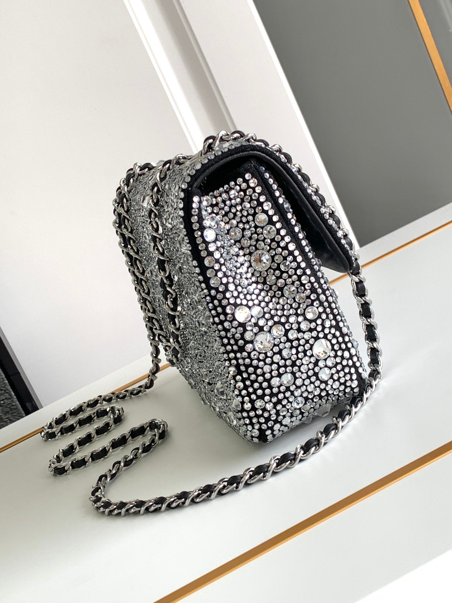CC 24S Mini Flap Bag 20cm Stone Inlaid