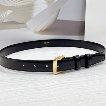 CEL Gold Western 25mm Belt Black Cowhide 181040