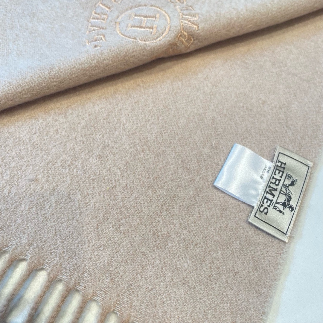 RECTO-VERSO MUFFLER 190 TAN BROWN CASHMERE