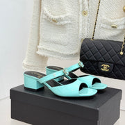 CC 26s High Heeled Sandals 45 Turquoise Patent Leather 643030