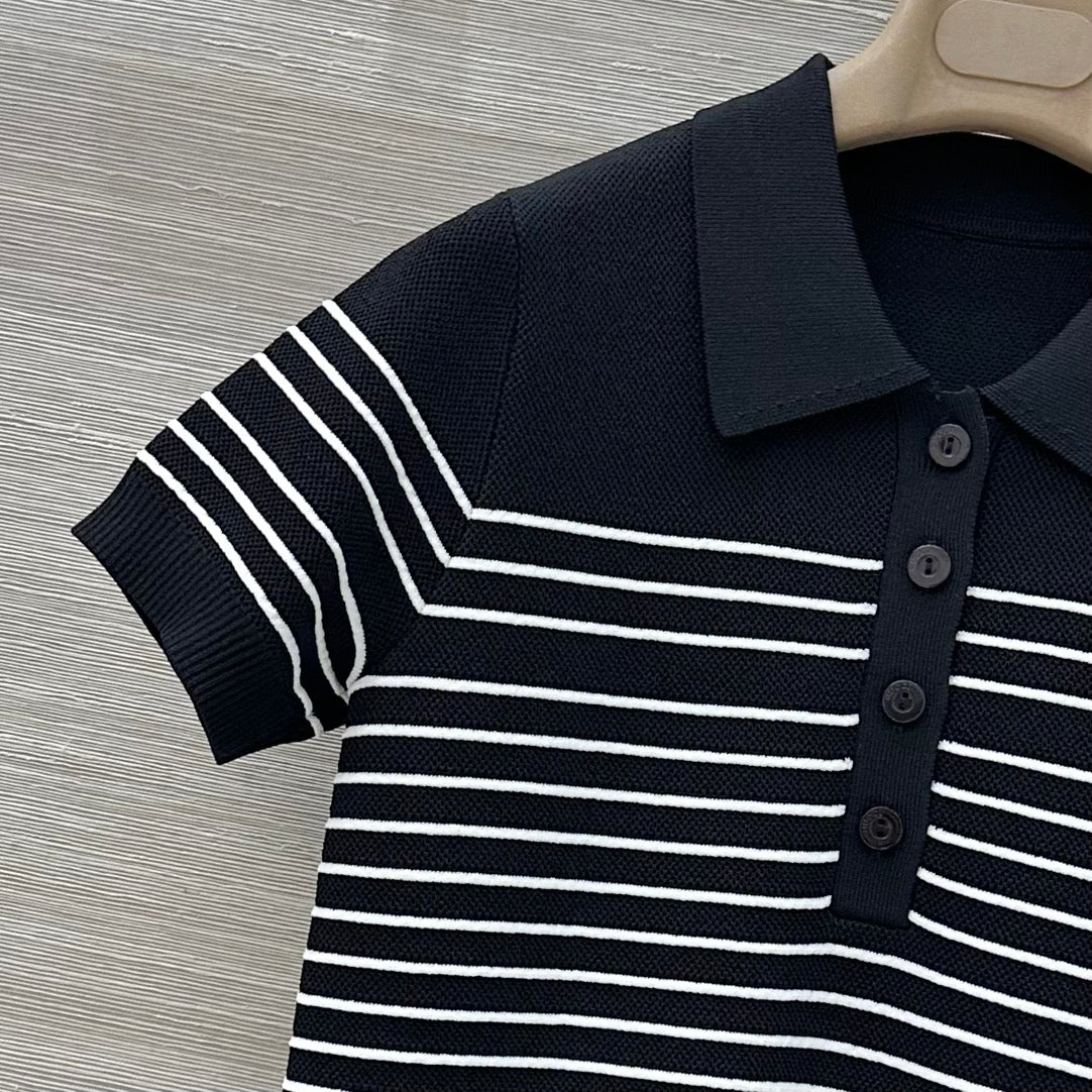 Gucci Polo Shirt Dress Black Cotton Wool