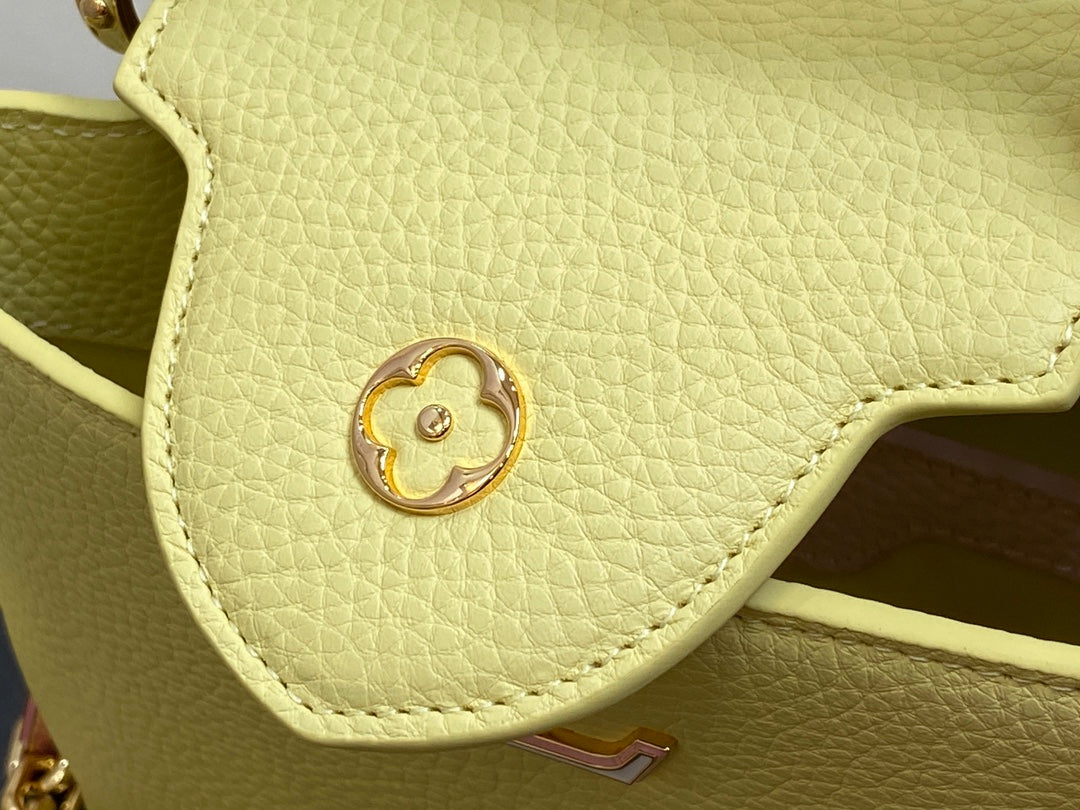 CAPUCINES BB 27 YELLOW TAURILLON GOLD HARDWARE