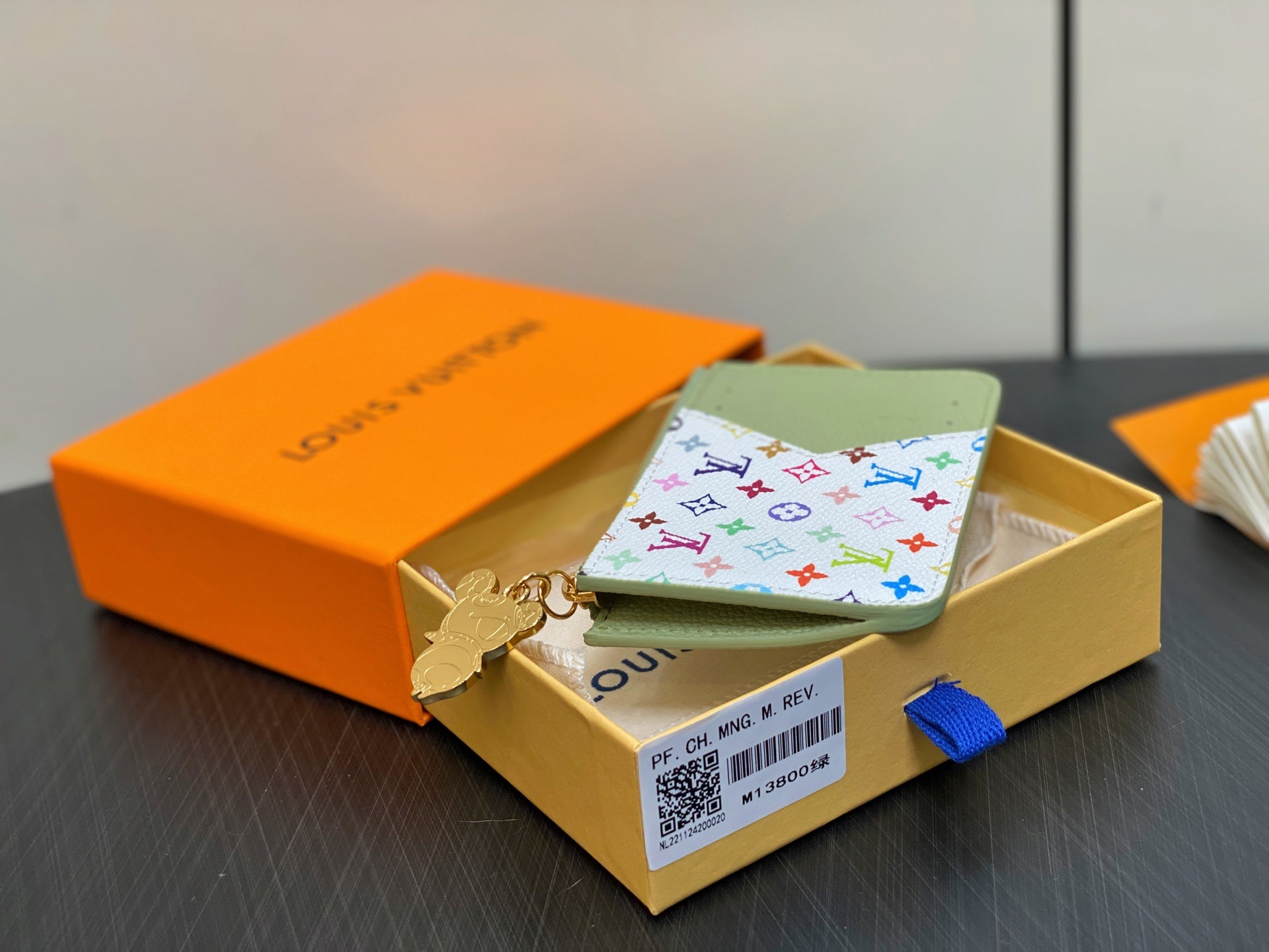 LV x TM ROMY Wallet Green Gold Leather 329890