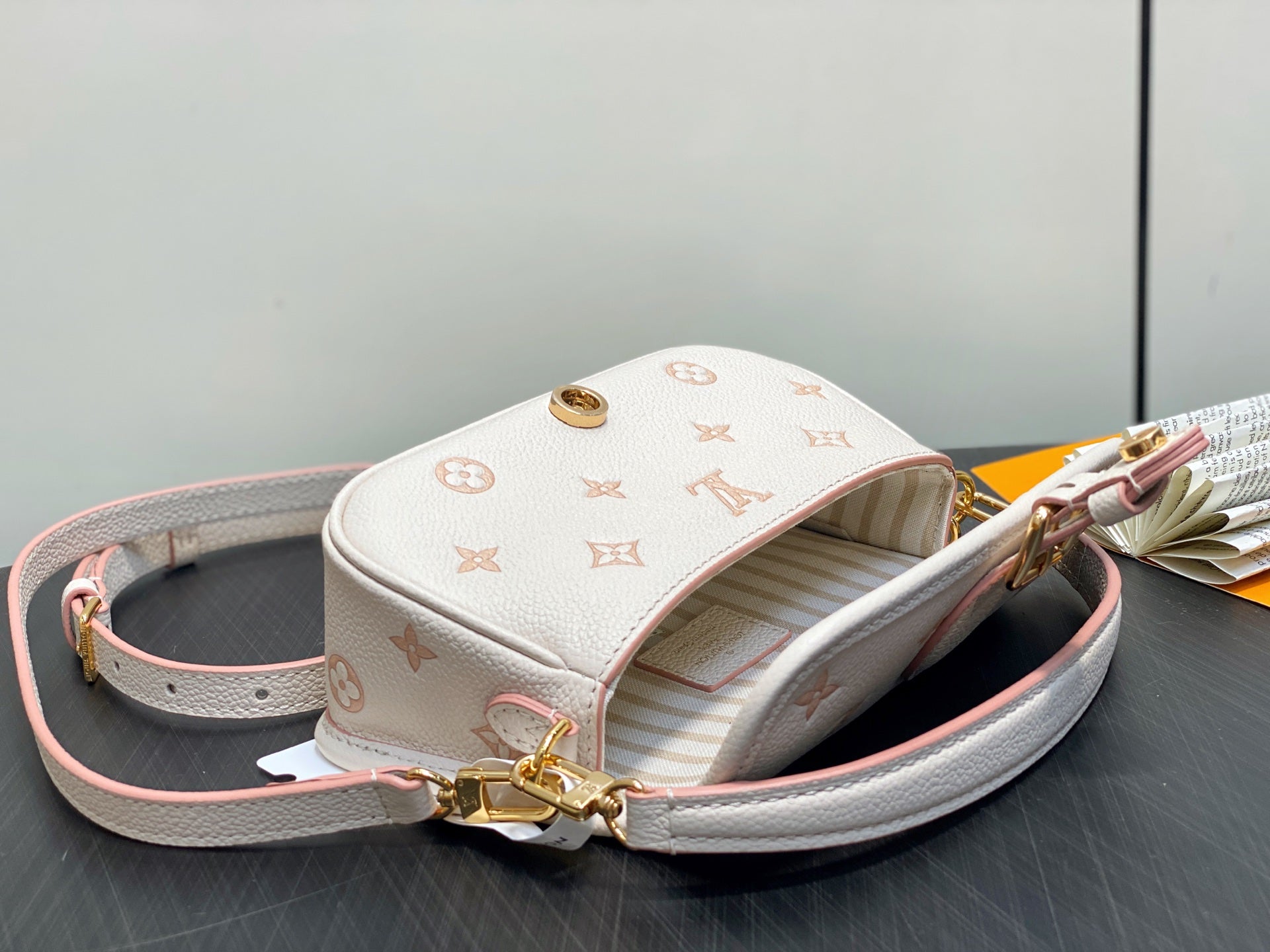 LV Nano Diane 19cm Cream Grained Calfskin