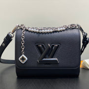 Twist MM Slim 23cm Black Calfskin