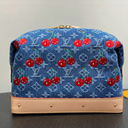 LV x TM Cosmetic Pouch GM 27cm Monogram Cherry Denim