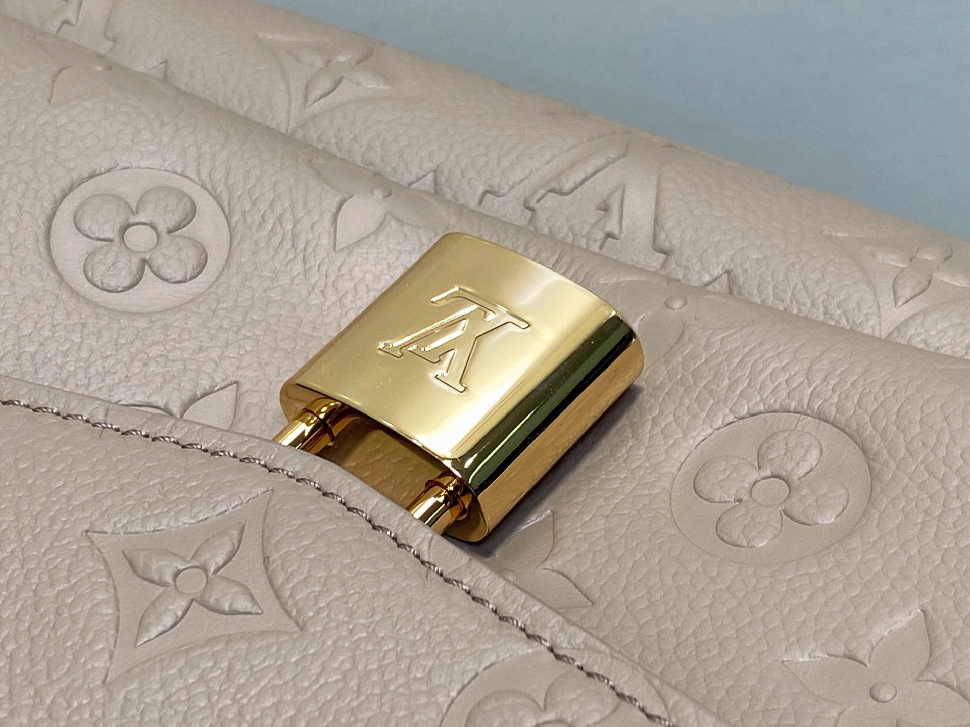 LV Anytime Flap Bag 29.5cm Dark Beige Calfskin