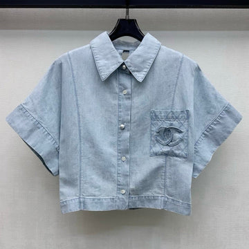 Chanel 2026 Demin Shirt Light Blue Cotton 636015