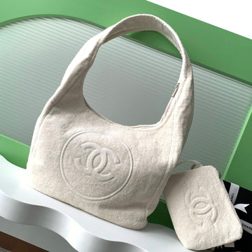 CC 25A Beach Bag 38cm Cream Cotton