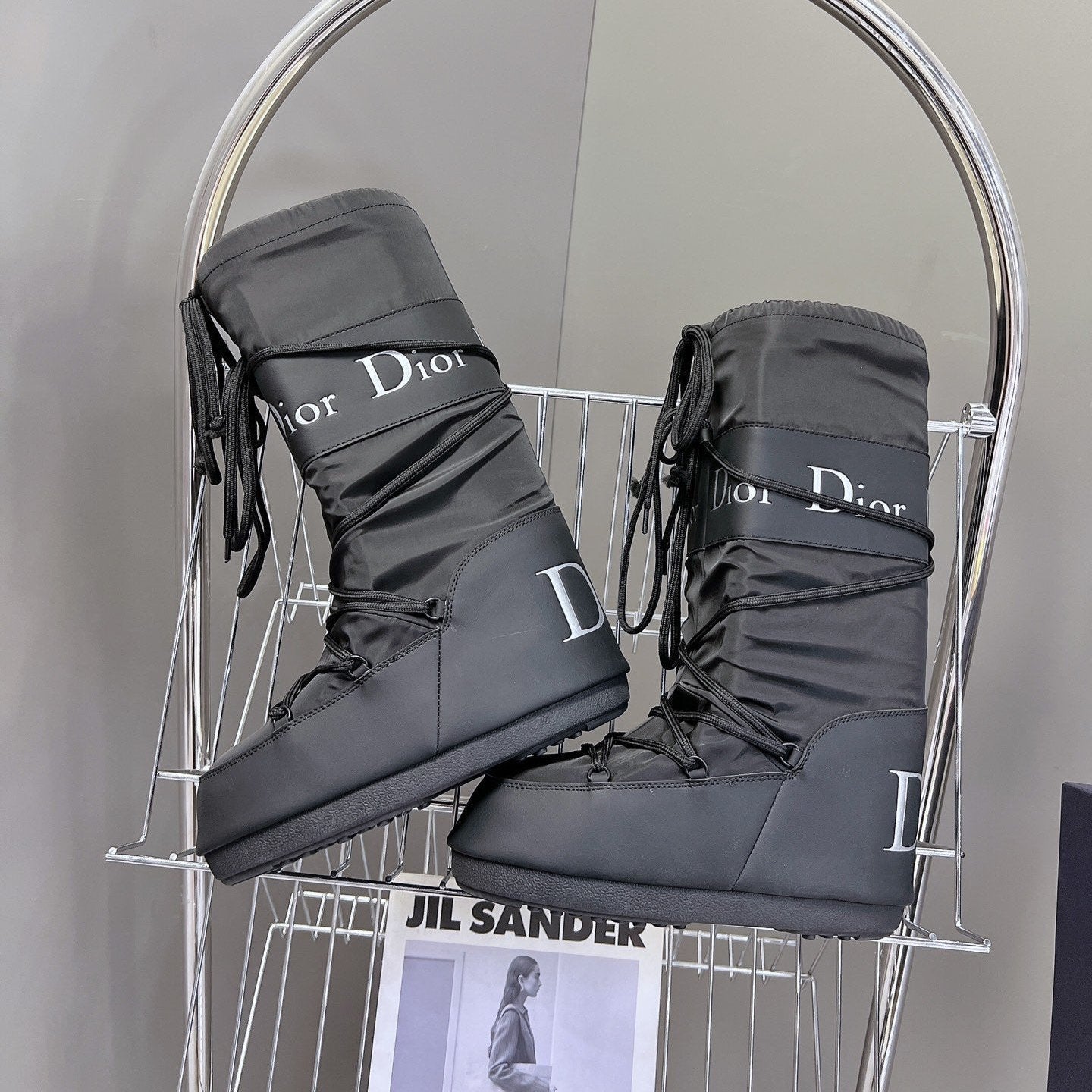 CD Short Boots 60mm In Black Cowhide 989716
