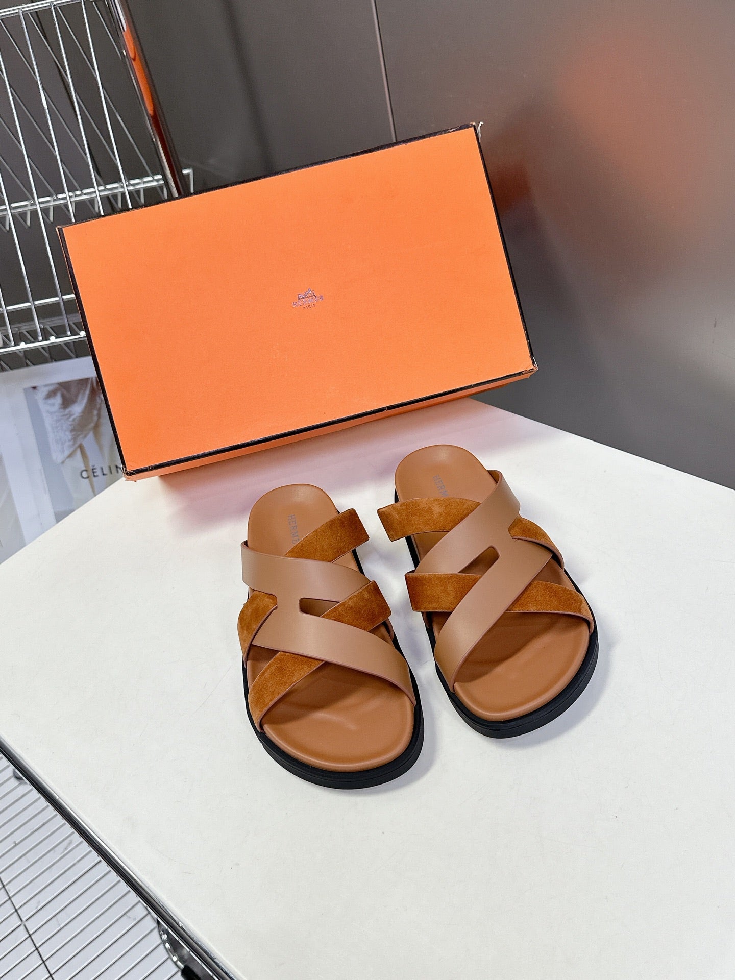 HM Kazimir Sandal Sheepskin and Suede 252676
